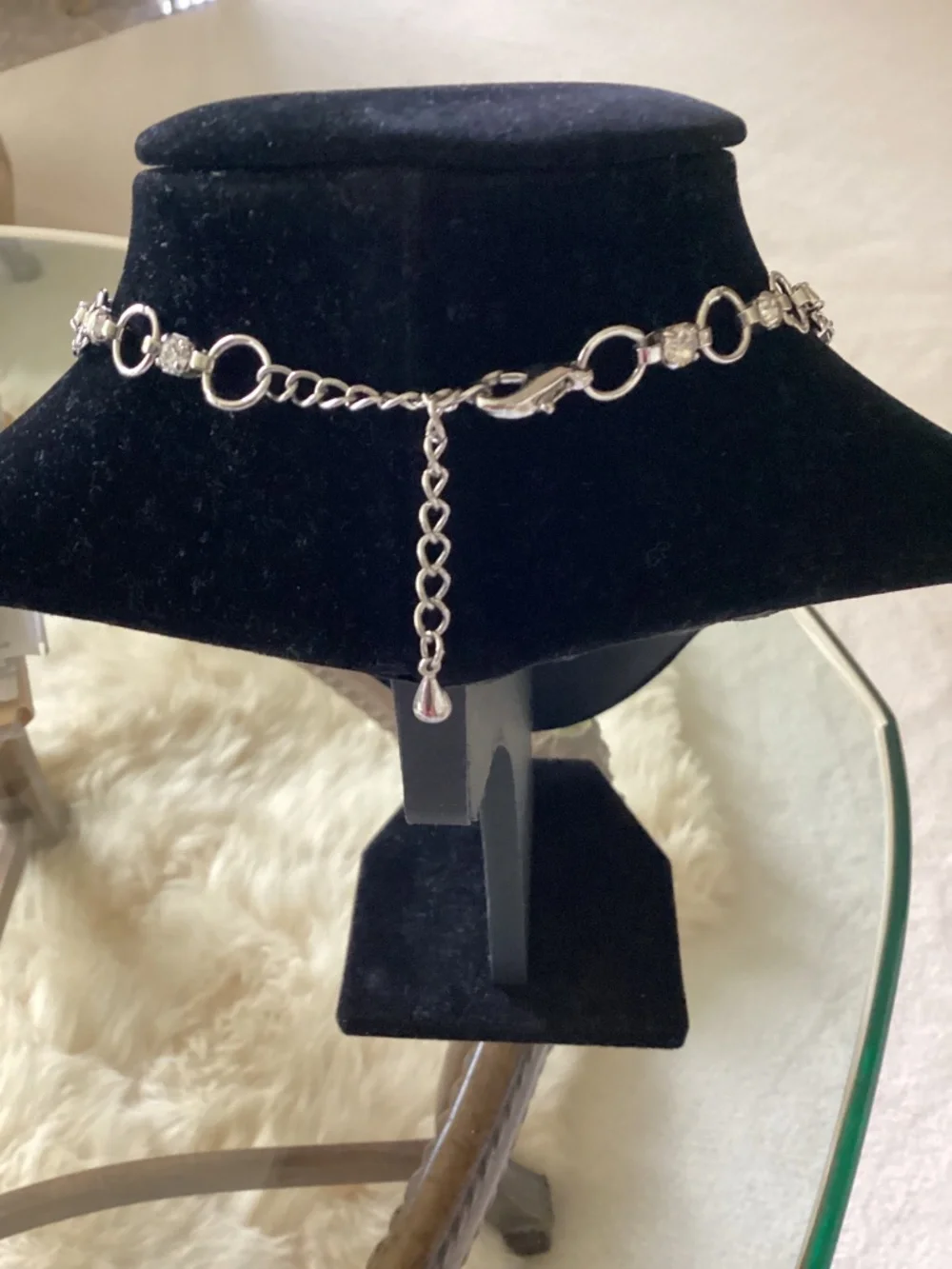 Reversible Statement Crystal and Silvertone Bib Necklace